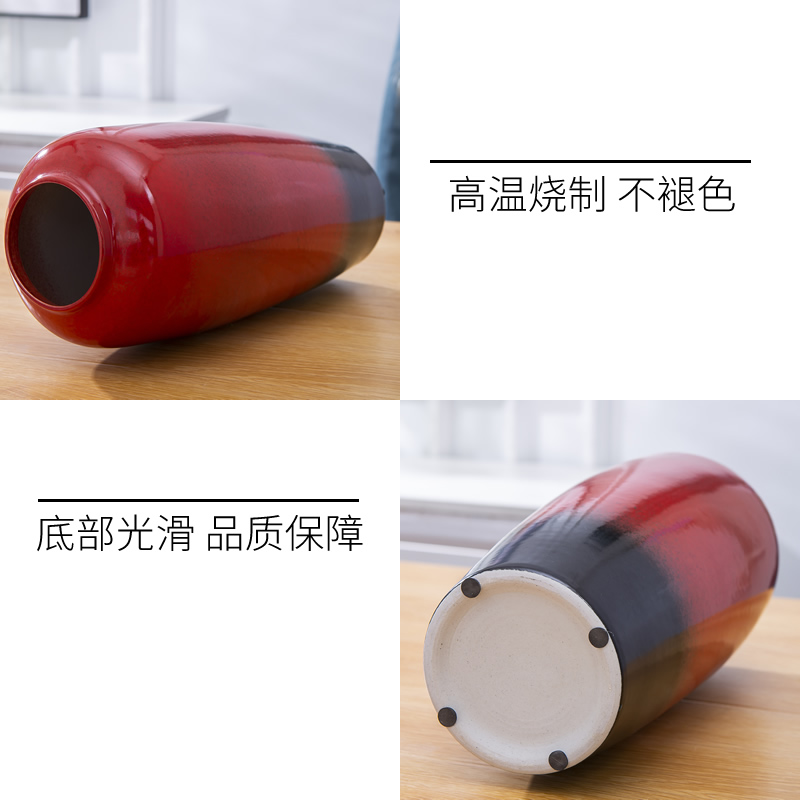 New Chinese style ceramic vase red light much creative copper furnishing articles sitting room dry flower, dried flower, flower implement home decoration