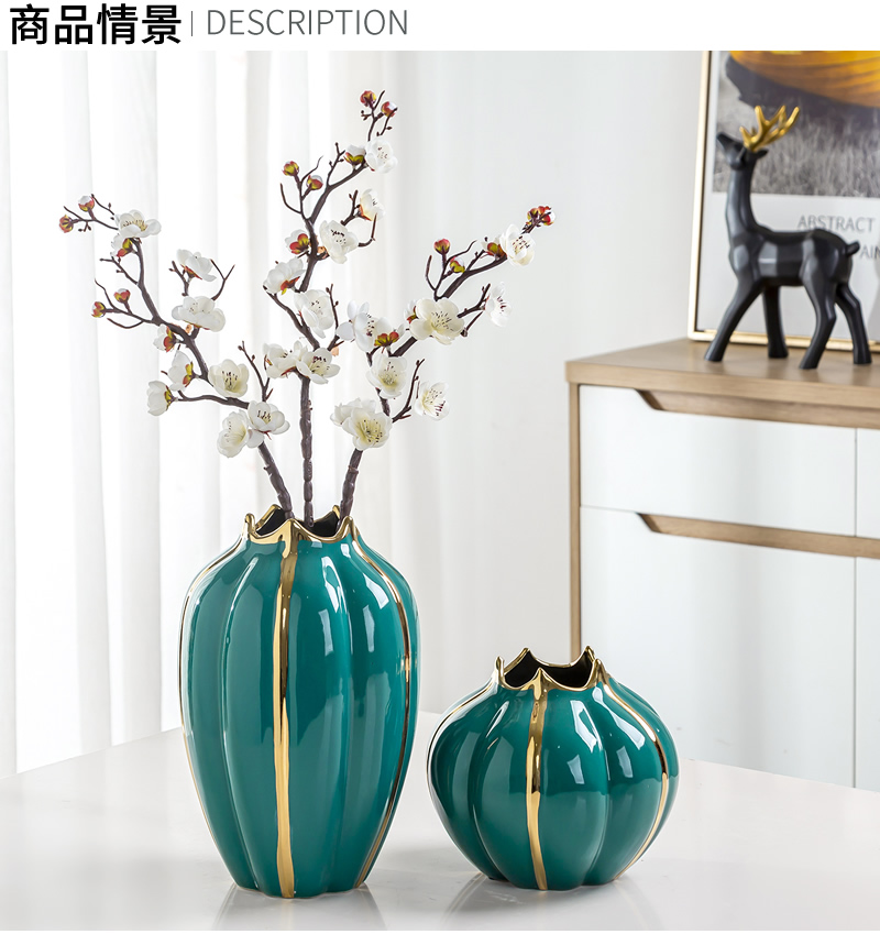 Light European - style key-2 luxury furnishing articles ceramic vase flower arranging dried flowers sitting room adornment the Nordic idea contracted water raise household decoration