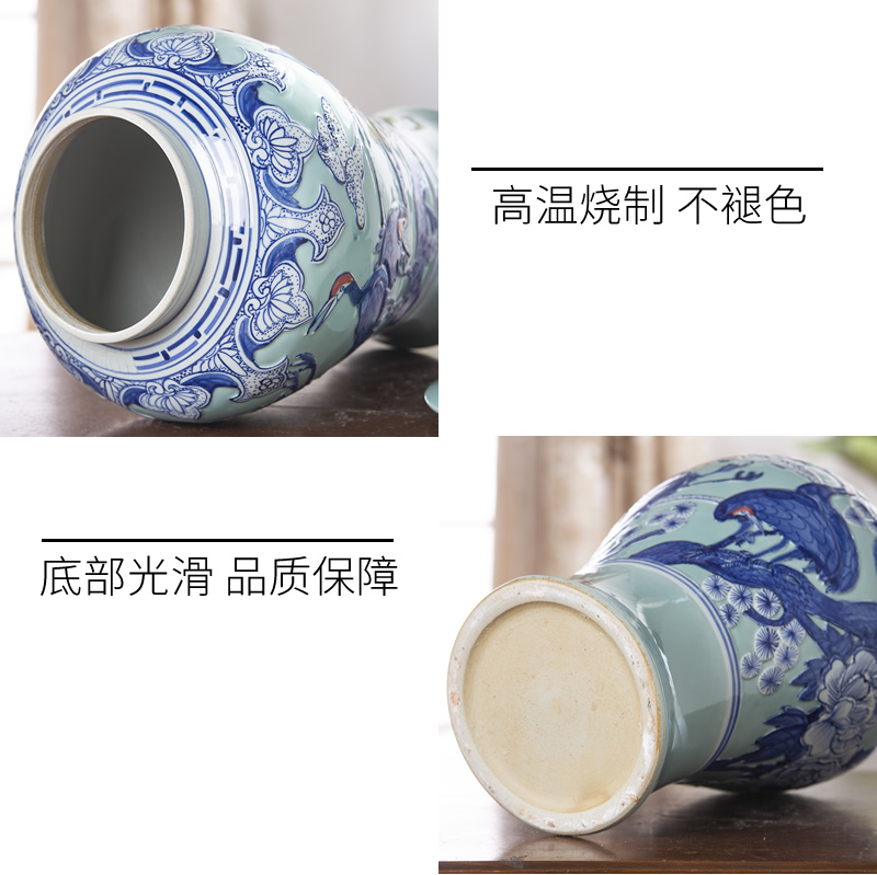 Jingdezhen ceramic vases, flower arrangement sitting room adornment cover Chinese style tea pot general barrel can of China