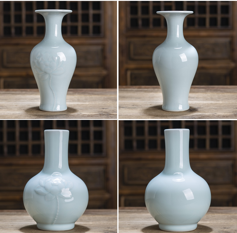 Jingdezhen new Chinese vase furnishing articles sitting room TV cabinet dry flower arranging flowers archaize zen household decorative household items