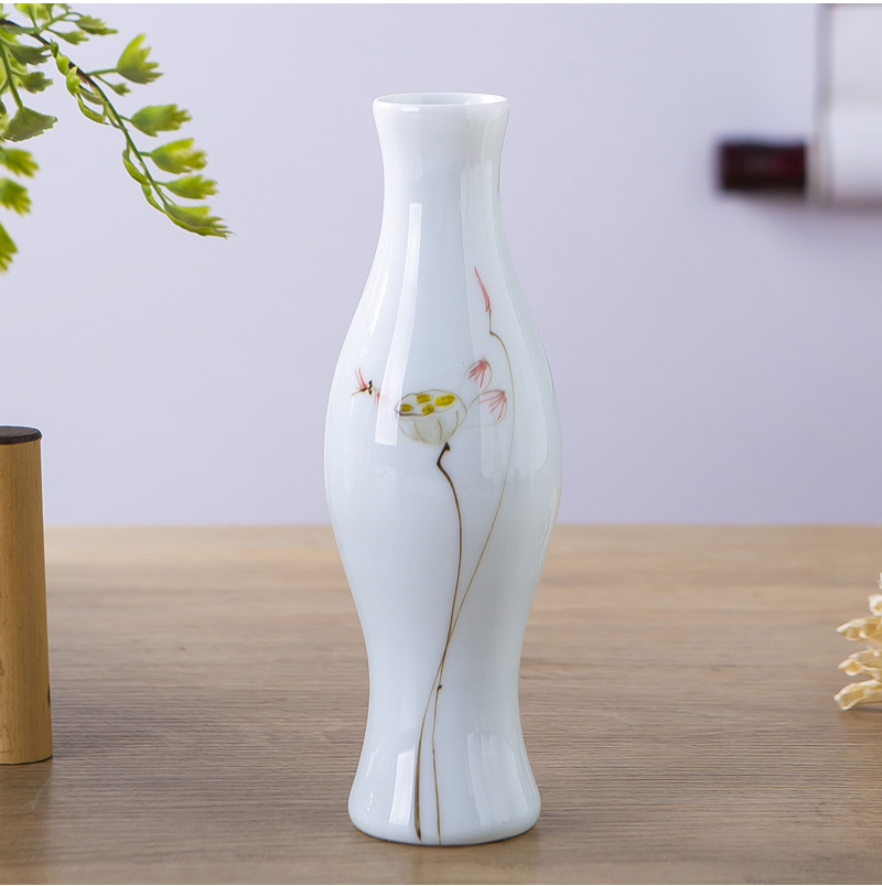 Jingdezhen ceramic floret bottle hand - made lotus flower adornment furnishing articles sitting room tea taking of new Chinese style flower arranging flowers