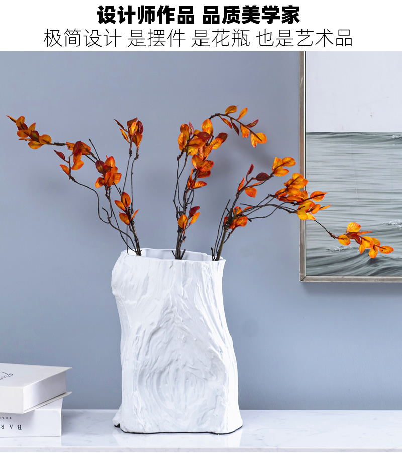 Aquamarine I and contracted sitting room between example ceramic vase hotel furnishing articles creative white matte enrolled dried flower flower arranging flowers