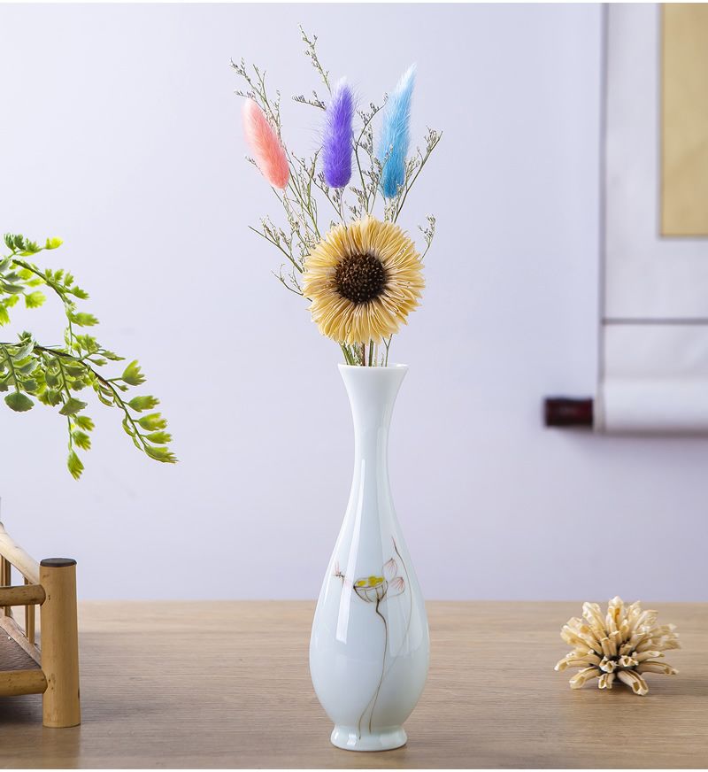 Jingdezhen ceramic floret bottle hand - made lotus flower adornment furnishing articles sitting room tea taking of new Chinese style flower arranging flowers