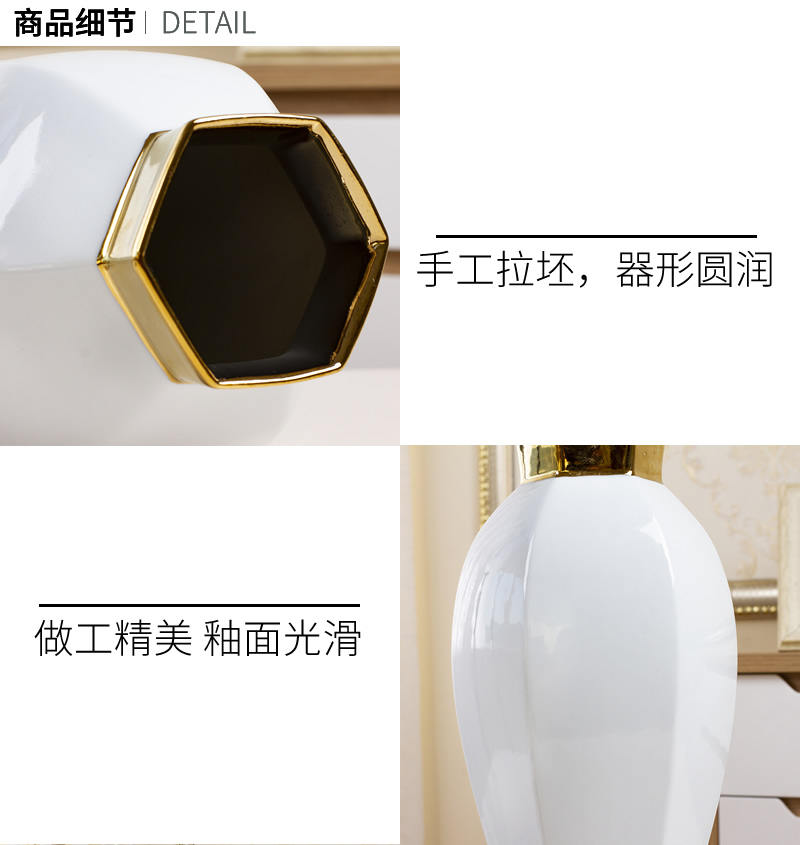 Nordic contracted white ceramic vase furnishing articles TV ark, small pure and fresh and dried flowers, flower arrangement table sitting room adornment