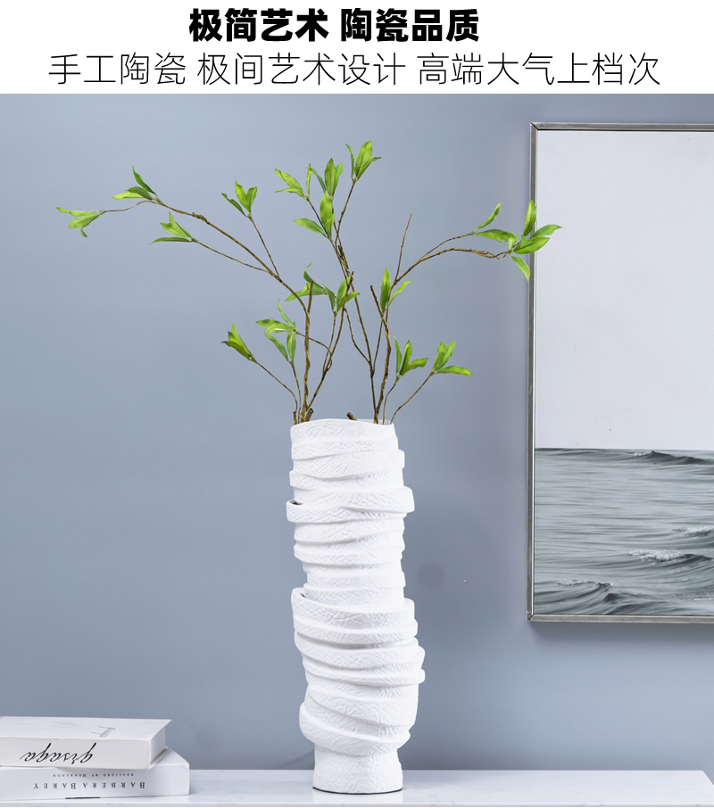 Aquamarine minimalist vase, I and contracted sitting room ceramic furnishing articles dried flowers flower arrangement home act the role ofing soft adornment collocation example room