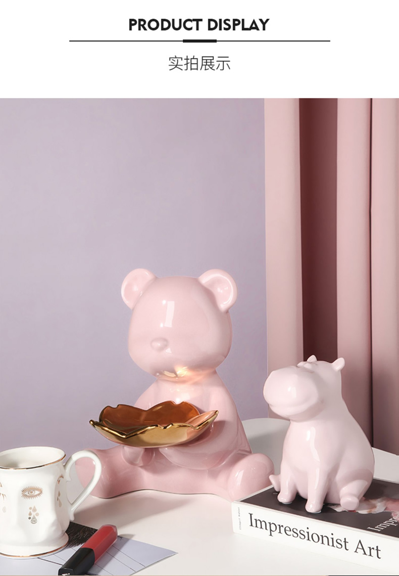 Nordic ceramic bear the receive furnishing articles ideas into feel put keys sitting room porch light much version into gifts