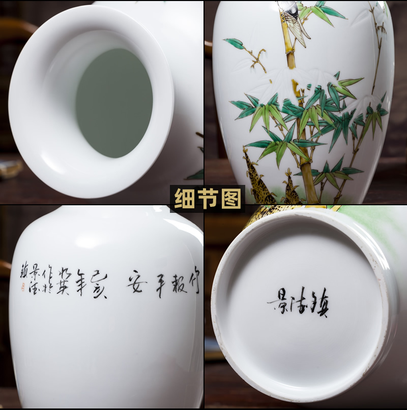 Jingdezhen ceramics hand - made vases, flower arrangement of Chinese style home sitting room adornment TV ark place wedding gift