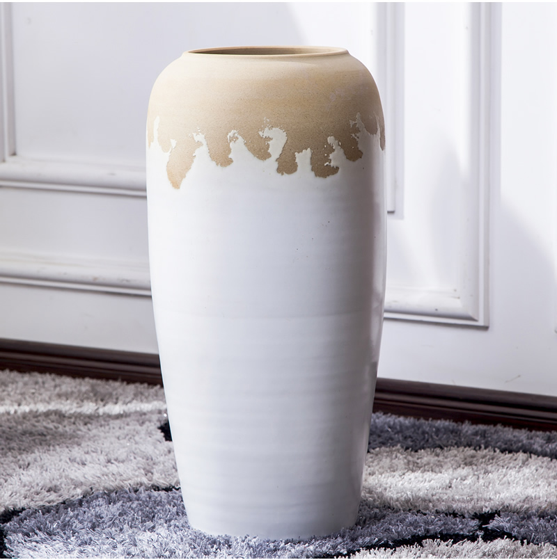 Jingdezhen big vase landed sitting room of I and contracted flower arranging dried flower adornment is placed large lucky bamboo decoration