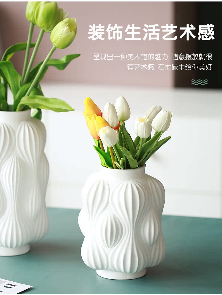 Modern minimalist light key-2 luxury ceramic vase furnishing articles sitting room porch dry flower arranging flowers show creative decorations