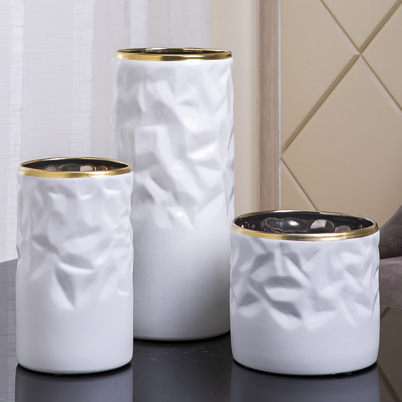 Nordic light and decoration ceramics of large diameter vase furnishing articles creative home sitting room new Chinese flower arranging dried flower adornment flowers