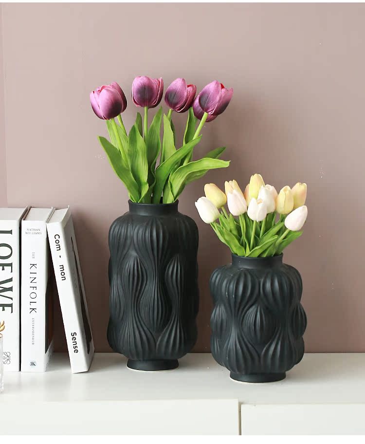 Modern minimalist light key-2 luxury ceramic vase furnishing articles sitting room porch dry flower arranging flowers show creative decorations