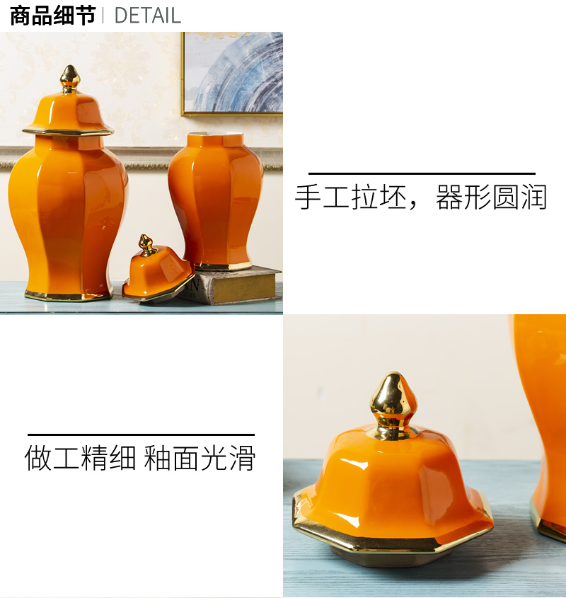 General jingdezhen ceramic pot vase light key-2 luxury furnishing articles new Chinese flower arranging dried flowers sitting room decorate household pottery