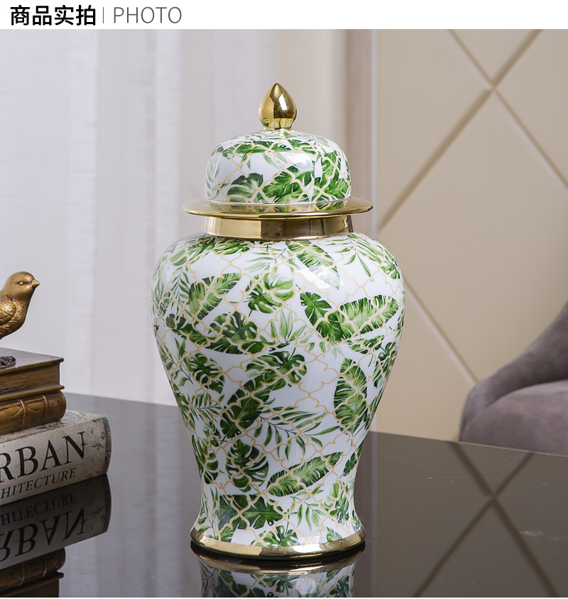 American general ceramic vase furnishing articles canister light key-2 luxury living room table European rural dried flower arranging flowers decorative porcelain jar