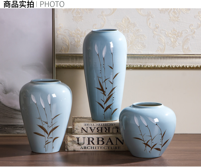 Jingdezhen ceramic vase furnishing articles dried flowers flower arrangement of I sitting room is contracted originality of new Chinese style household ornaments