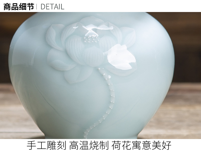 Jingdezhen new Chinese vase furnishing articles sitting room TV cabinet dry flower arranging flowers archaize zen household decorative household items