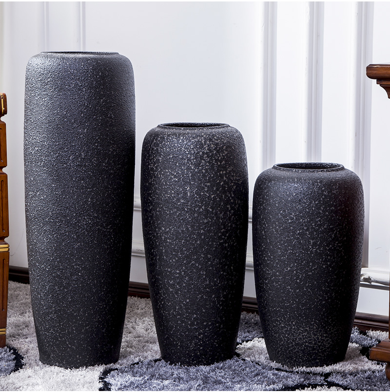 Jingdezhen ceramic big vase landed Nordic I and contracted, dried flowers, flower arrangement sitting room adornment is placed POTS restoring ancient ways