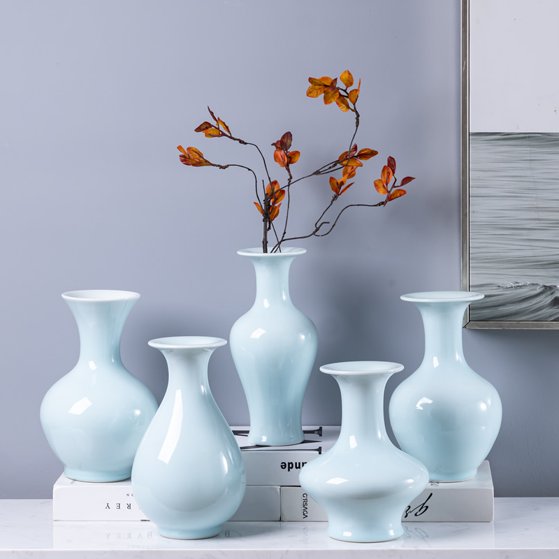 Jingdezhen ceramic floret bottle furnishing articles archaize sitting room of the new Chinese style flower arranging dried flower green porcelain decorative furnishing articles floral outraged