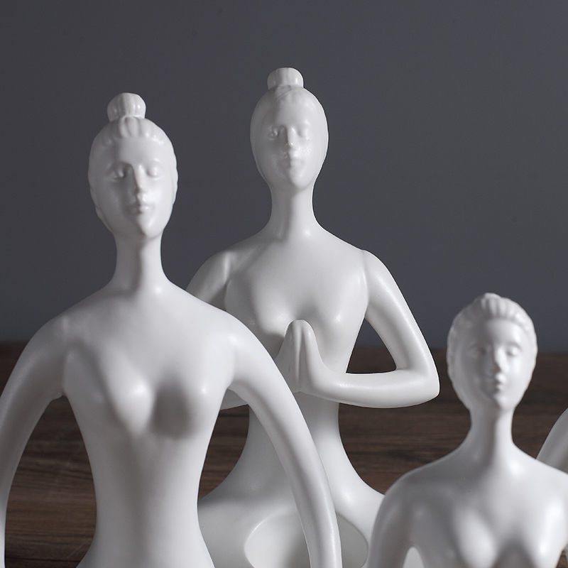 Jingdezhen ceramic creative yoga characters furnishing articles of modern home living room decoration opening gifts