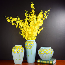 Jingdezhen new Chinese ceramic vase living room creative TV wine cabinet entrance home soft decoration flower arrangement ornaments
