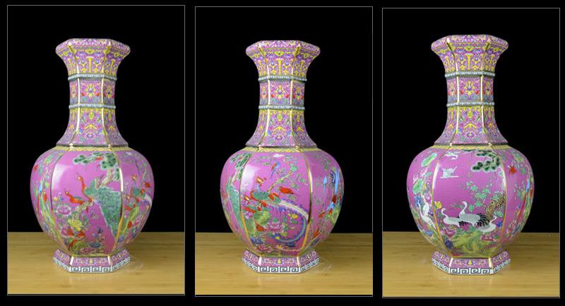 Jingdezhen chinaware paint colored enamel vase sitting room of Chinese style restoring ancient ways porch large home furnishing articles