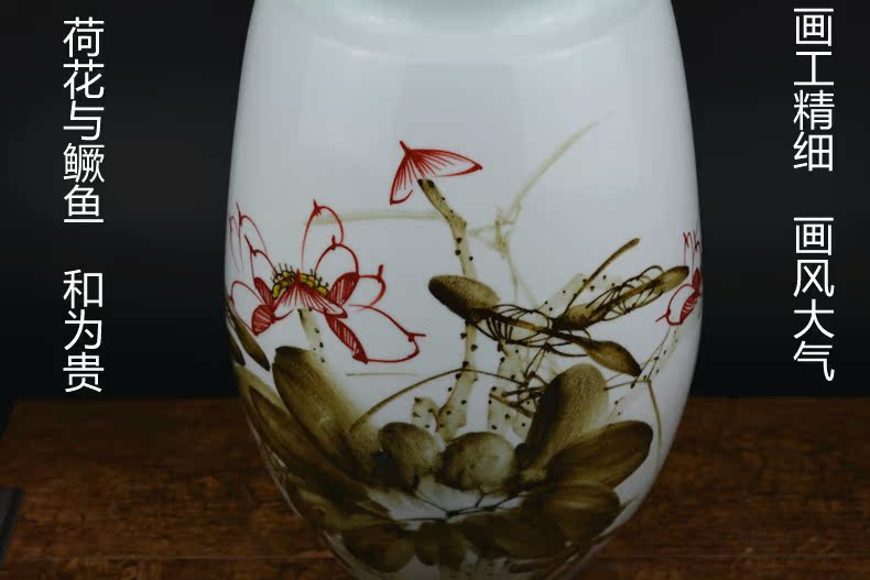 Jingdezhen ceramic hand - made vases furnishing articles celebrity master new Chinese style household act the role ofing is tasted, the sitting room porch place by hand