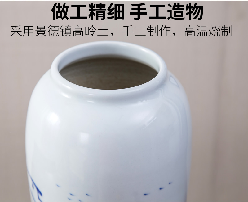 New Chinese style of jingdezhen ceramic vase sitting room simulation flowers, dried flowers, flower arrangement furnishing articles household soft adornment ornament