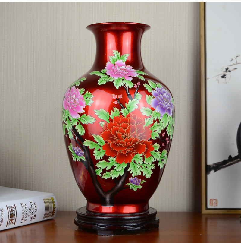 Jingdezhen ceramics glaze crystal vase flower arranging flowers, sitting room, the new Chinese style household adornment handicraft furnishing articles