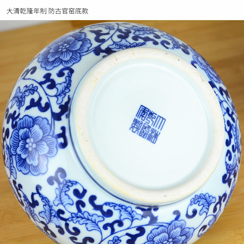 Jingdezhen ceramics pot cover Chinese blue and white porcelain vase general sitting room porch home furnishing articles