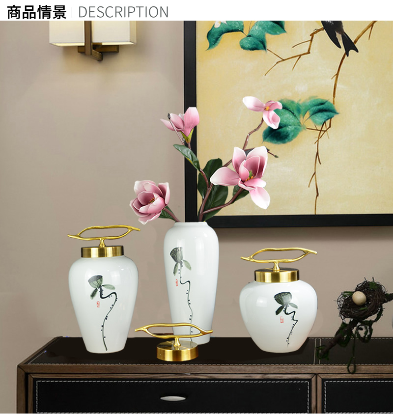 Jingdezhen ceramics new Chinese vase furnishing articles dried flower arranging flowers sitting room home TV ark, soft adornment is placed