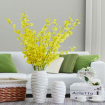  Ceramic white corrugated small vase Modern simple living room dried flower set flower arrangement table decoration ornaments