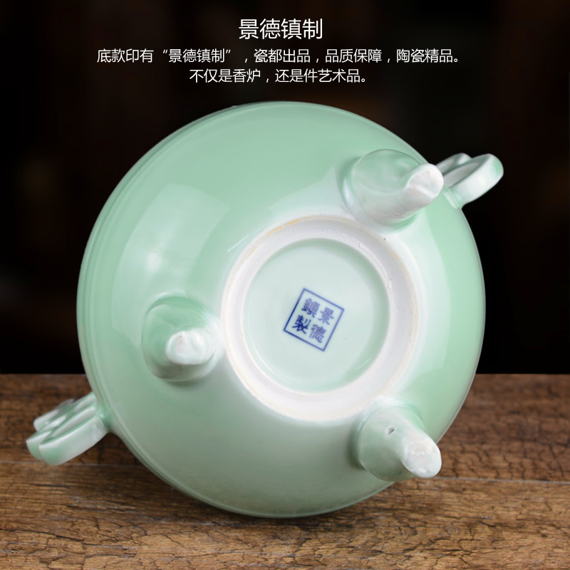 Jingdezhen ceramic smoked incense buner aromatherapy furnace large ancient longquan celadon tower joss stick for the Buddha temple supplies