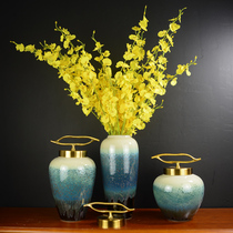 European ceramic vase handmade simple creative living room dried flower arrangement American home TV cabinet decorations ornaments