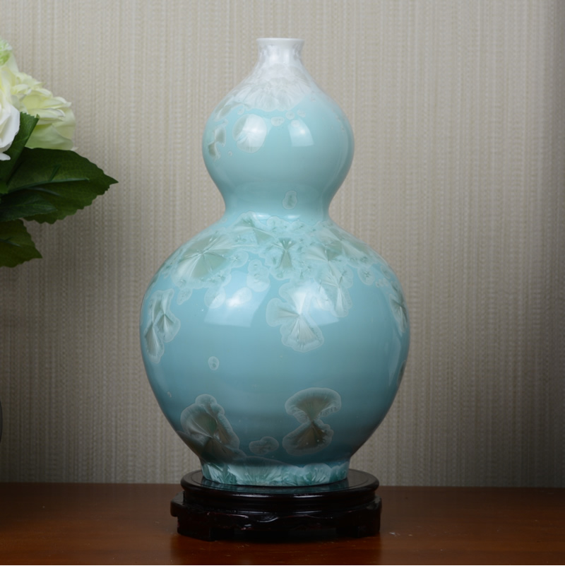 Jingdezhen crystalline glaze ceramic vase dried flowers flower arrangement sitting room European - style table creative household soft adornment is placed