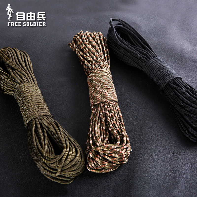 Free Soldier Outdoor Nine Core Umbrella Rope Climbing Rope Pituitary Rope Climbing Rope Hand Refining Buckle Rock Climbing Coursework Rescue Military Fans Supplies Equipment