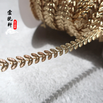 Yunlanxuan width of about 6 5mm Domestic 14K gold leaf loose chain handmade DIY tassel jewelry material