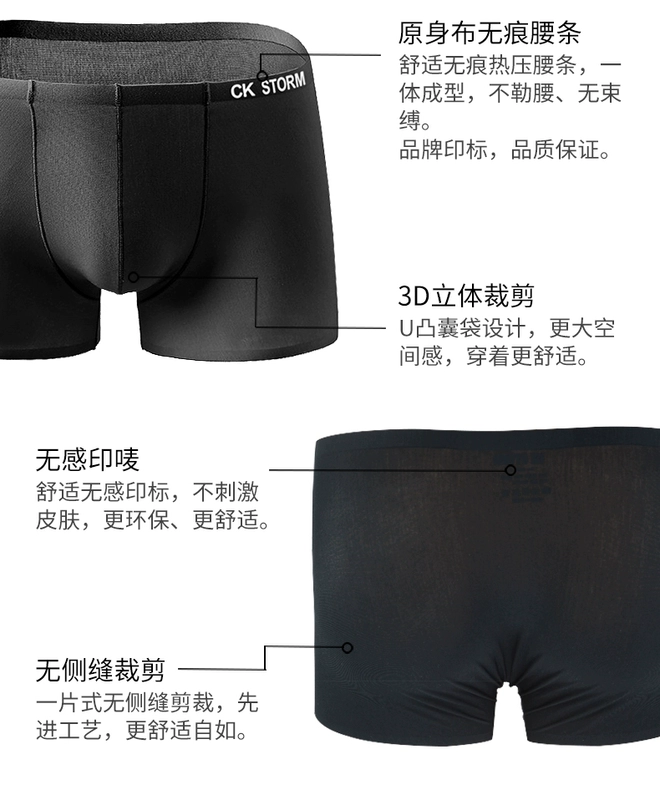 CK STORM Đồ lót nam 80S Fine Dendro Modal Men Boxer 2 Hộp quà tặng ck905 - Bộ quà tặng