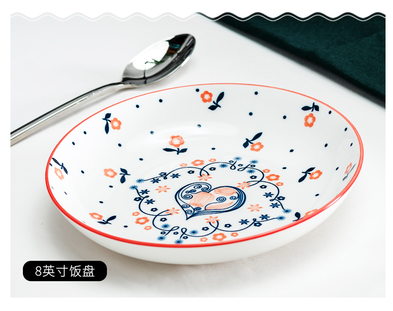 Tangshan ceramic dishes suit household Japanese - glazed in dinner suit creative porcelain bowl meal plate suit