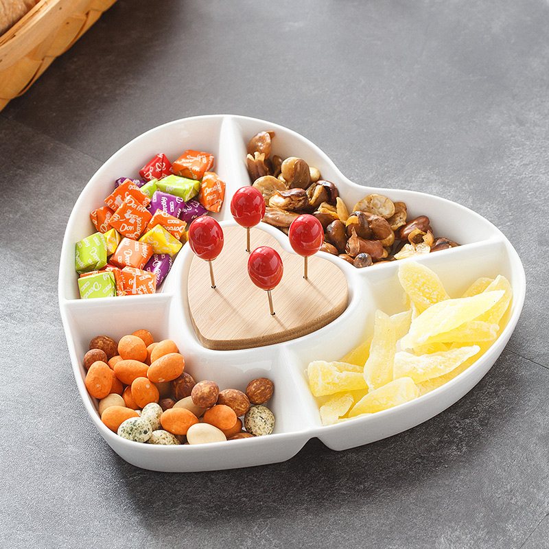 Ceramic bowl snack plate household creative Nordic candy dish of I sitting room frame dried fruit compote