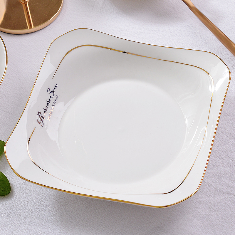 Jingdezhen porcelain bowls ipads plate suit household up phnom penh tableware suit European dish bowl portfolio creative bowl chopsticks sets