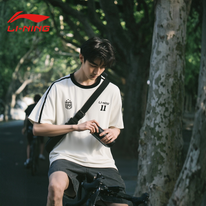Li Ning Short-Sleeved T-Shirt for Men in Summer, Loose, Breathable and Cool, Fan Series, Trendy and Versatile, Student Half-Sleeved Casual Wear