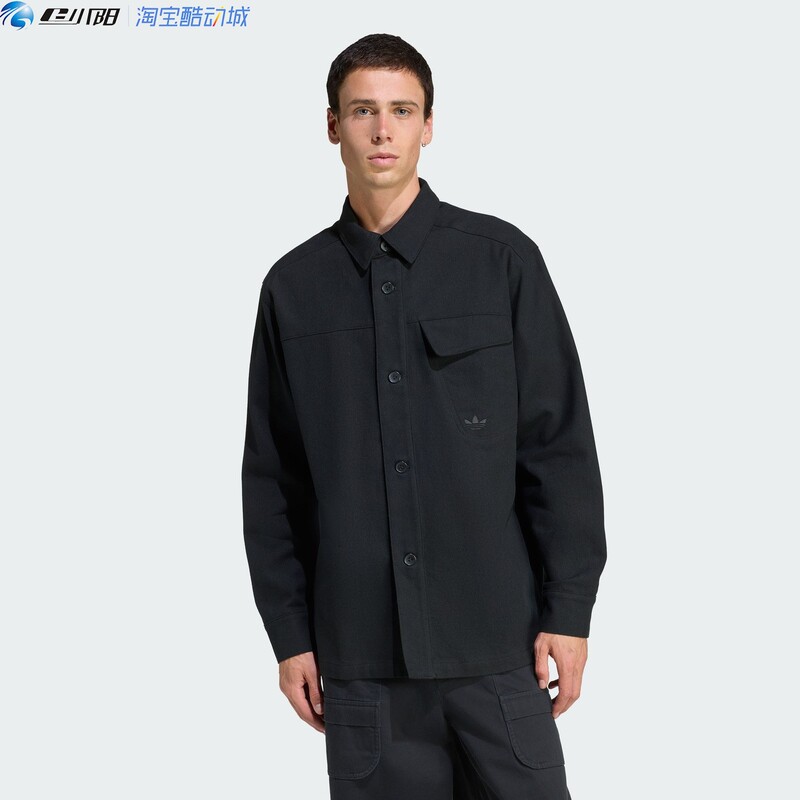 Loose Sports Long-Sleeved Shirt Men's Autumn and Winter New Casual Loose Sports Adidas Trefoil Jw0118