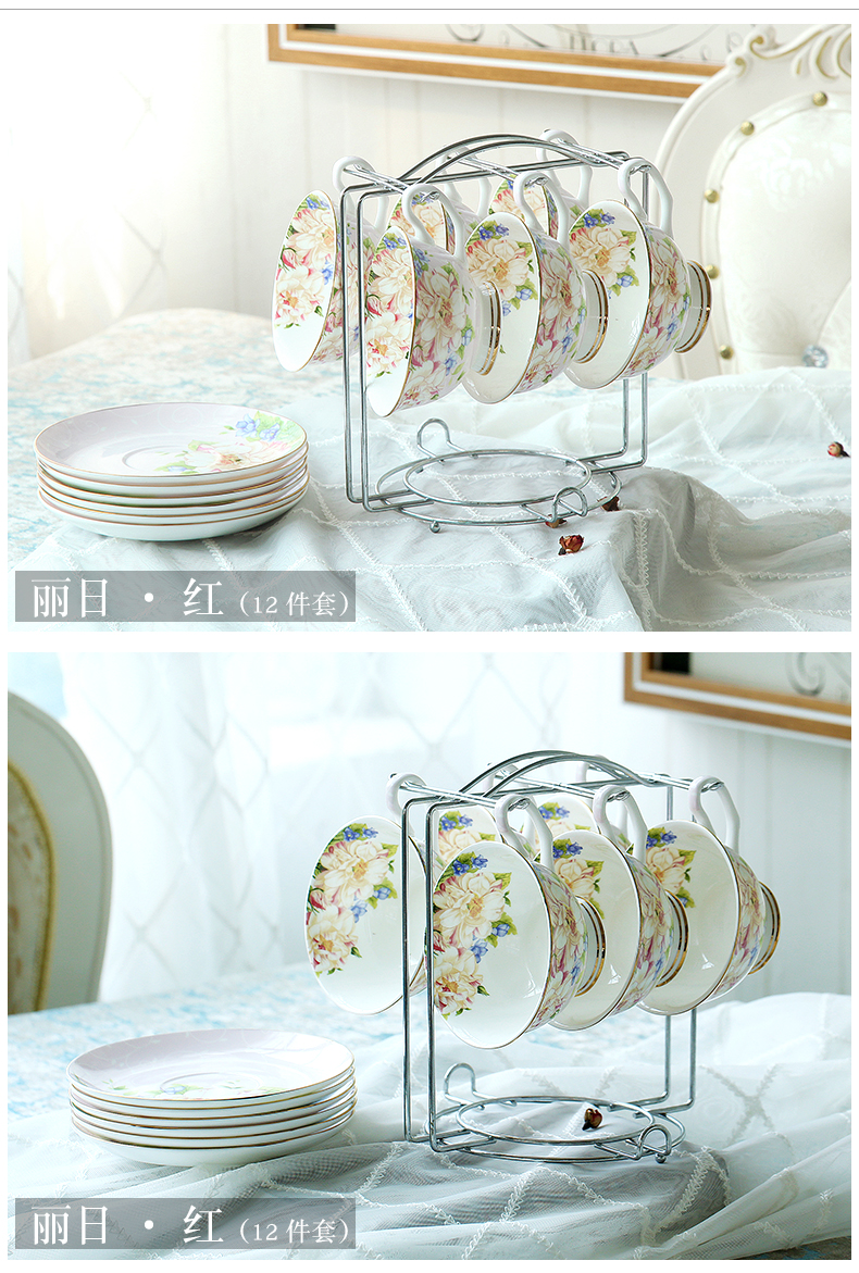 European coffee cup suit household contracted ceramic coffee cups and saucers spoon shelf covered 6 times afternoon tea tea set