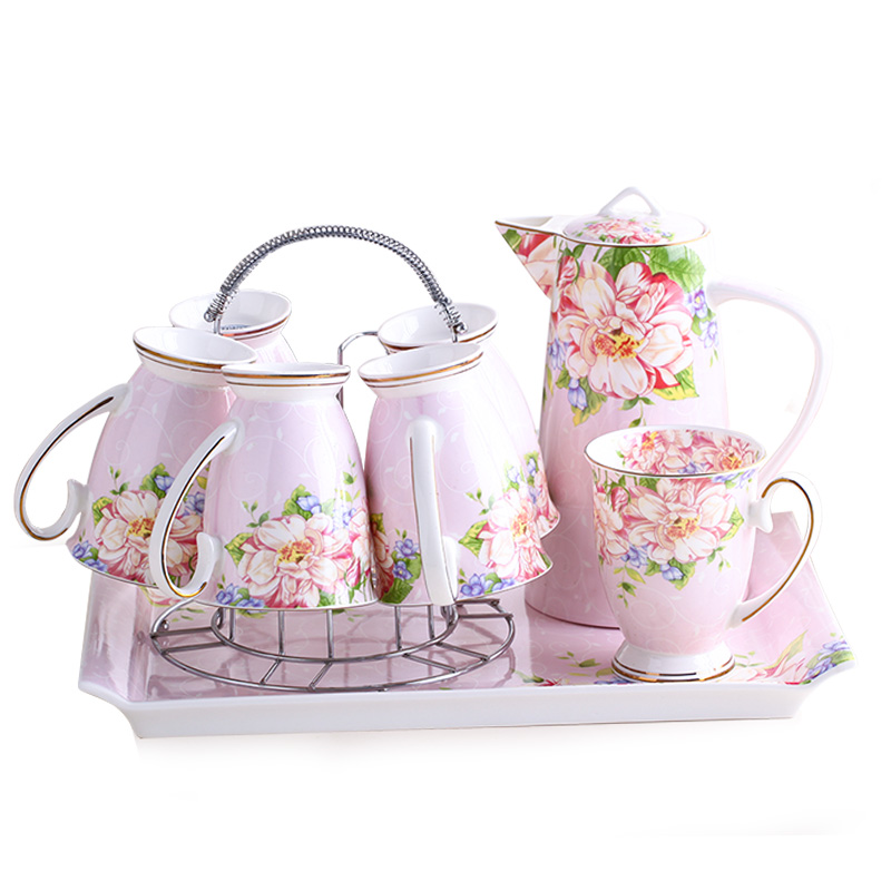 Ipads China continental tea suit household cool water kettle with ceramic cup with a living room with cups wedding gift box