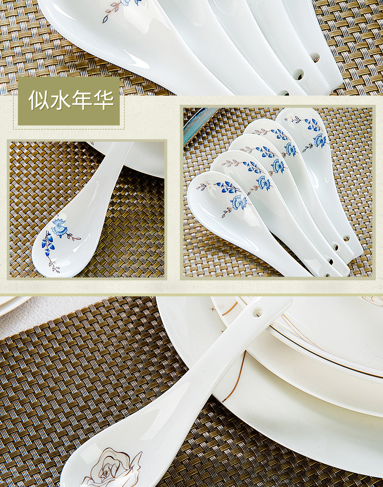 Single ipads China dinner spoon ladle soup spoon to ultimately responds soup spoon, ceramic short adult small and pure and fresh household porcelain run out