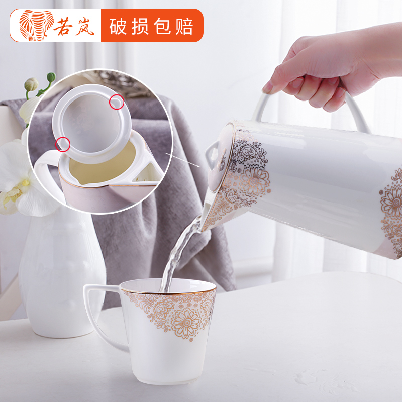 Ceramic tea set suit household six cups with pallet ultimately responds cup suit sitting room tea teapot tea cup