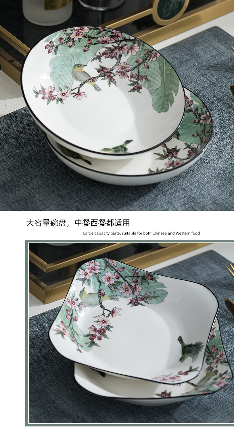 Ceramic dish dish dish home more effectively prevent hot round plate suit combination bowls disc suit 10