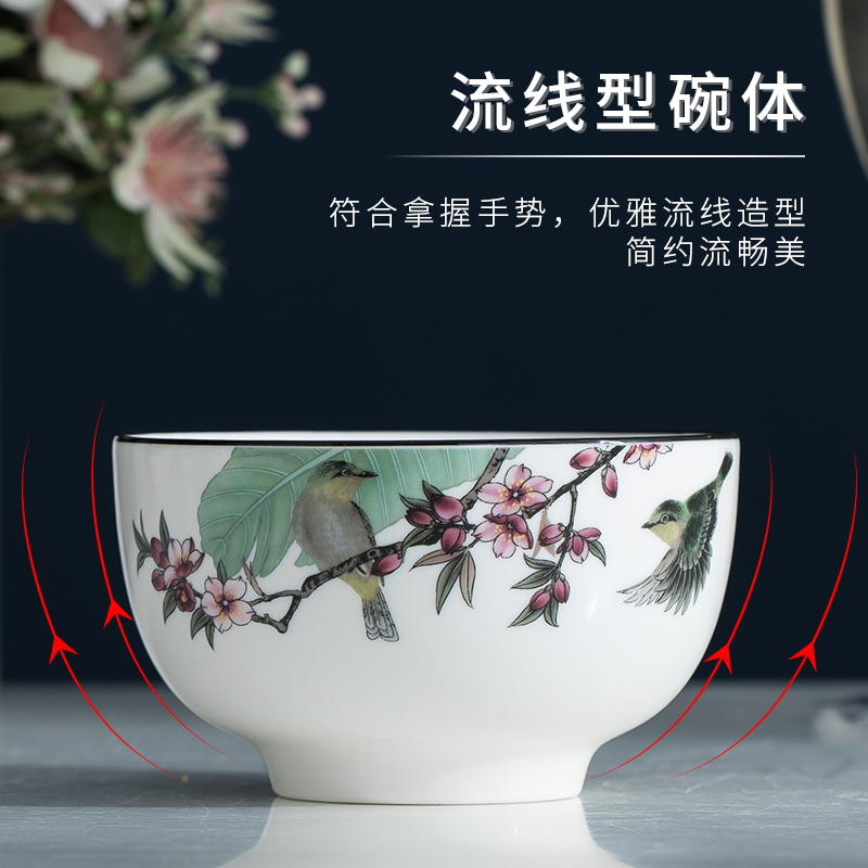 Ceramics thickening eat bread and butter of household of Chinese style effectively prevent hot soup bowl rainbow such as bowl dish dish dish fish dish taste a single plate