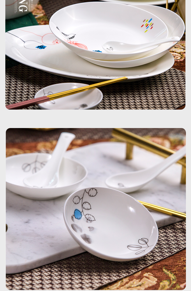 If haze bowls of ipads plate tableware suit household ceramic dishes and pure and fresh and contracted to use consolidation 6/10 complete dinner plates
