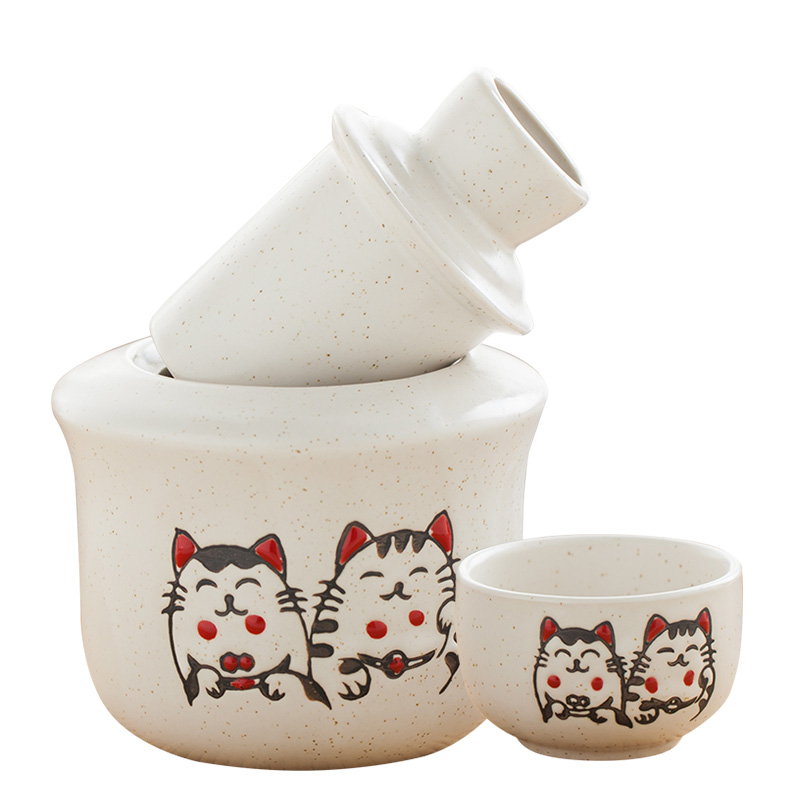 Japanese plutus cat ceramic wine wine set temperature hot hip heat hip household rice wine liquor second half