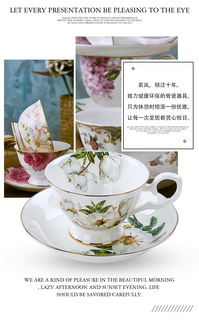 Coffee cup English elegant tea cups and saucers suit small European - style key-2 luxury afternoon ins wind ceramic household garland cup